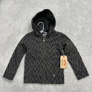 NWT Appaman Boy's Strivers Hoodie Zip Up Long Sleeve Jacket Size 4T Black Gray